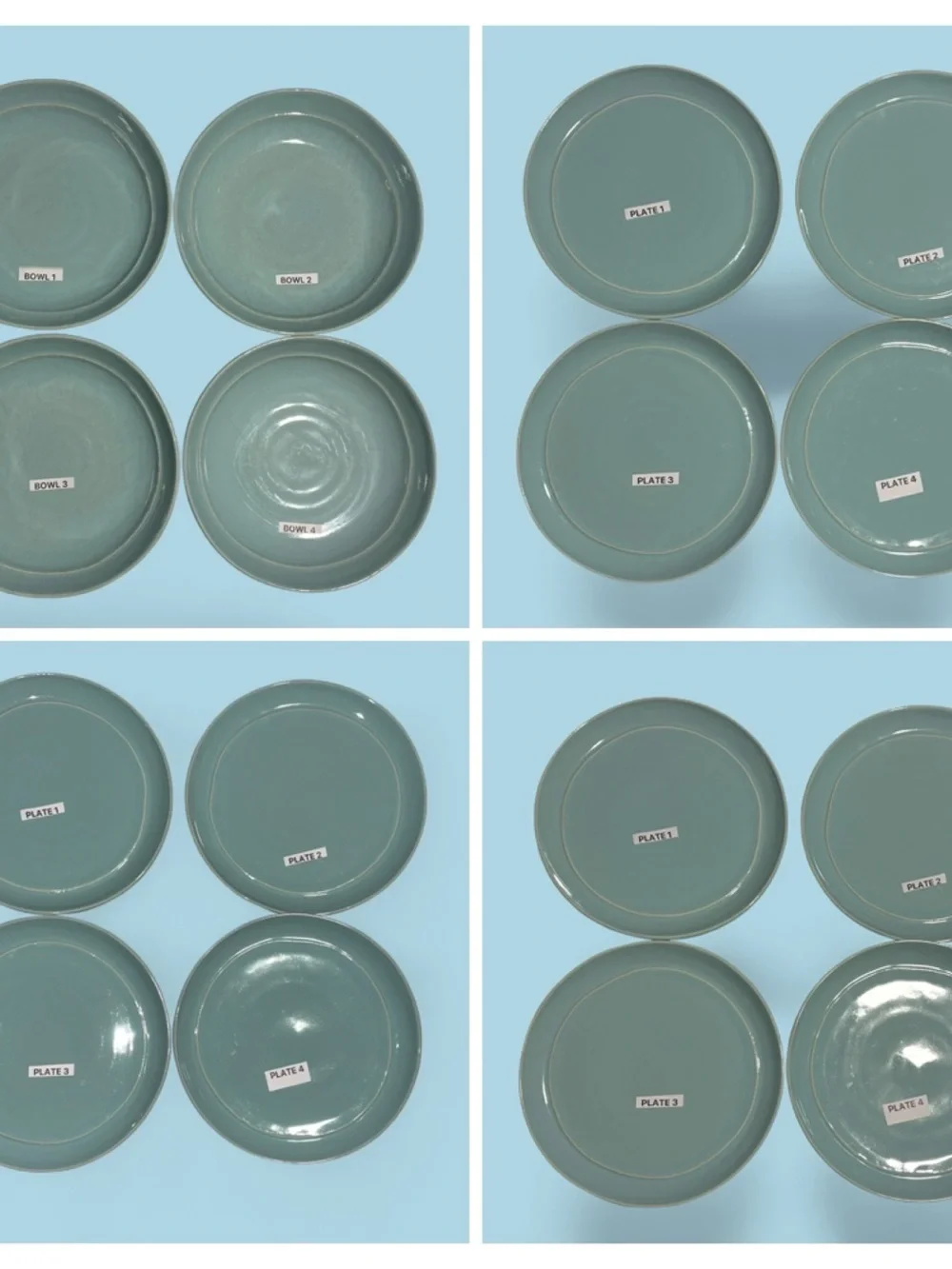 Ceramisia Set Of 4 Plates & 4 Bowls Made In Italy